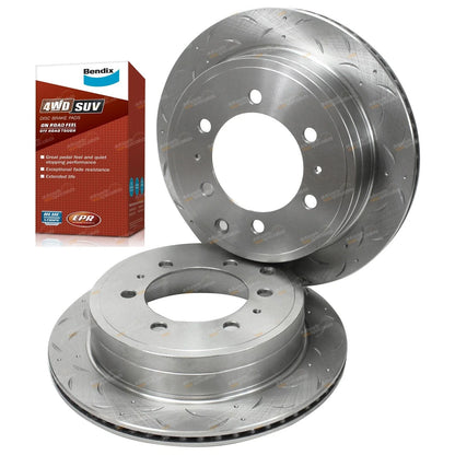 2 x Rear Disc Rotors Pads for Prado KDJ120 GRJ120 KZJ120 (2002–2009)