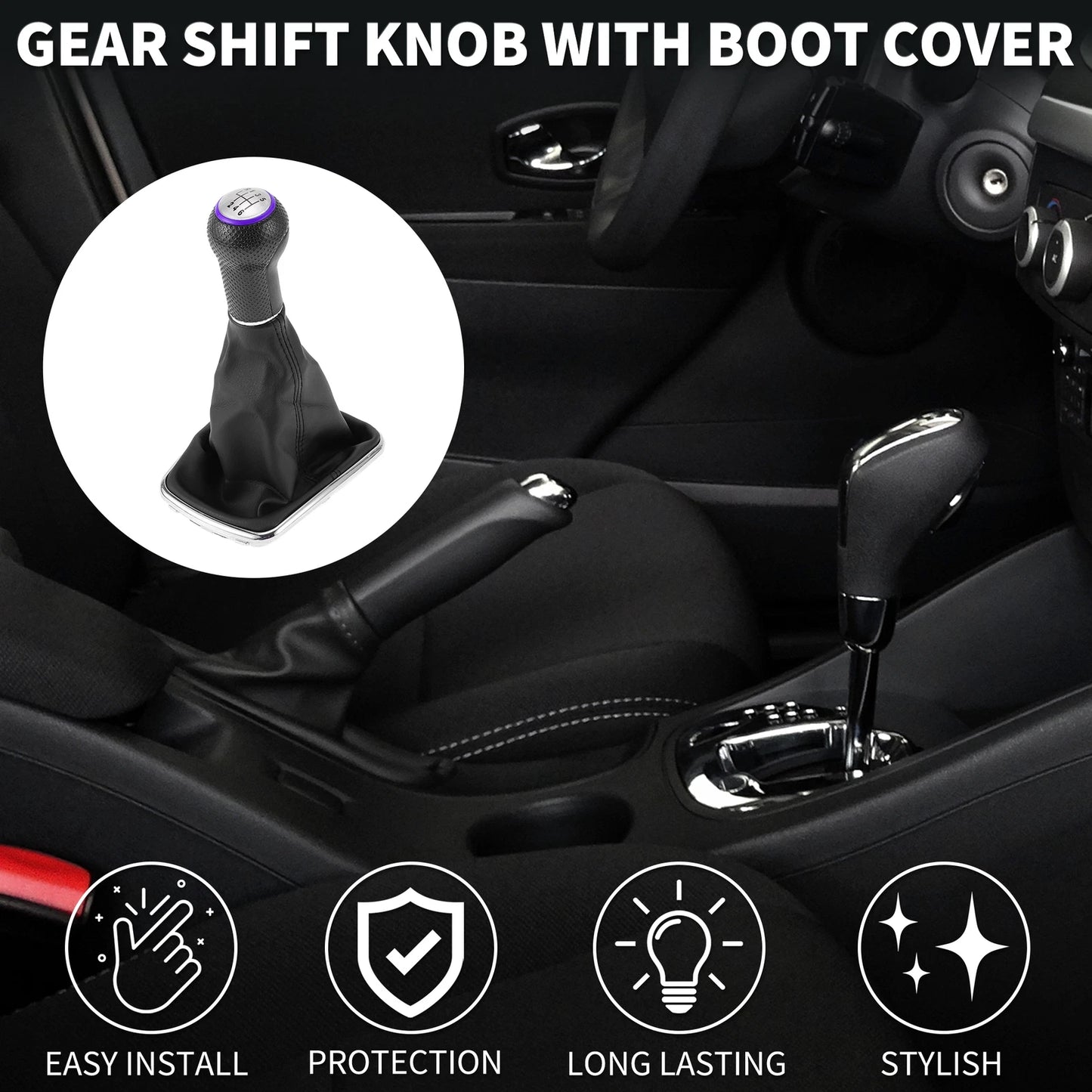 6 Speed Shift Knob with Boot Cover No. 1J0711113EG for VW Bora (1999–2005)