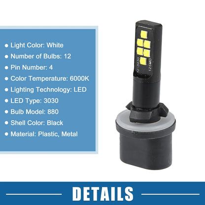 Set of 2 LED Fog Light Bulbs for Auto (880)