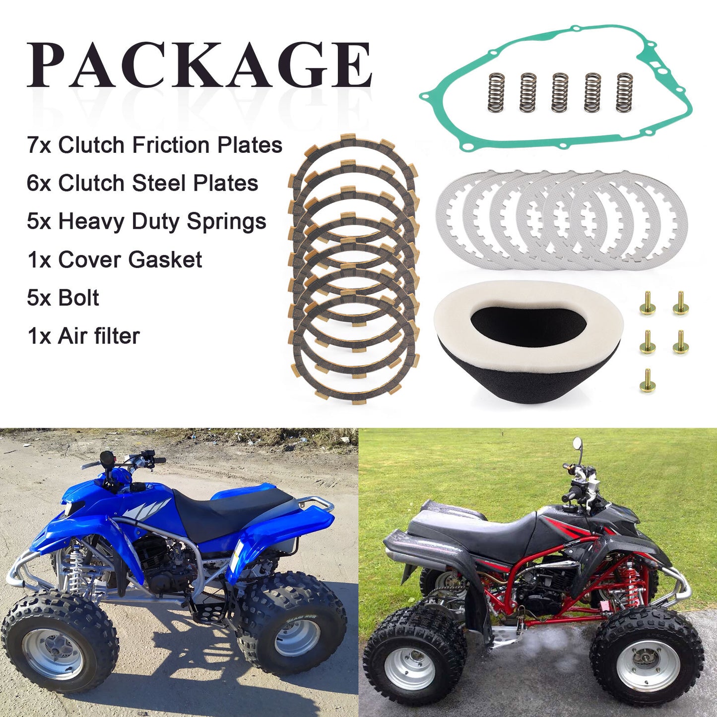 Clutch Kit with Heavy Duty Springs for Yamaha Blaster YFS200 (1988–2006)