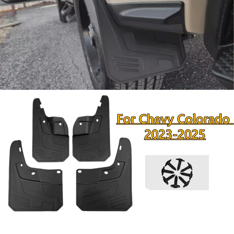 4Pcs Front Rear Splash Guards Mud Flaps for Chevrolet Colorado (2023–2025)