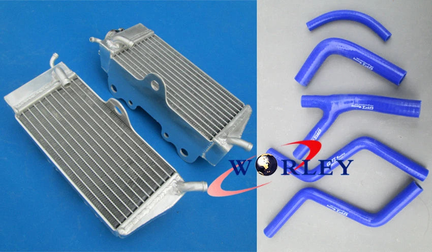 Aluminum Radiator + Blue Hose for Honda CR250R (1985–1987)