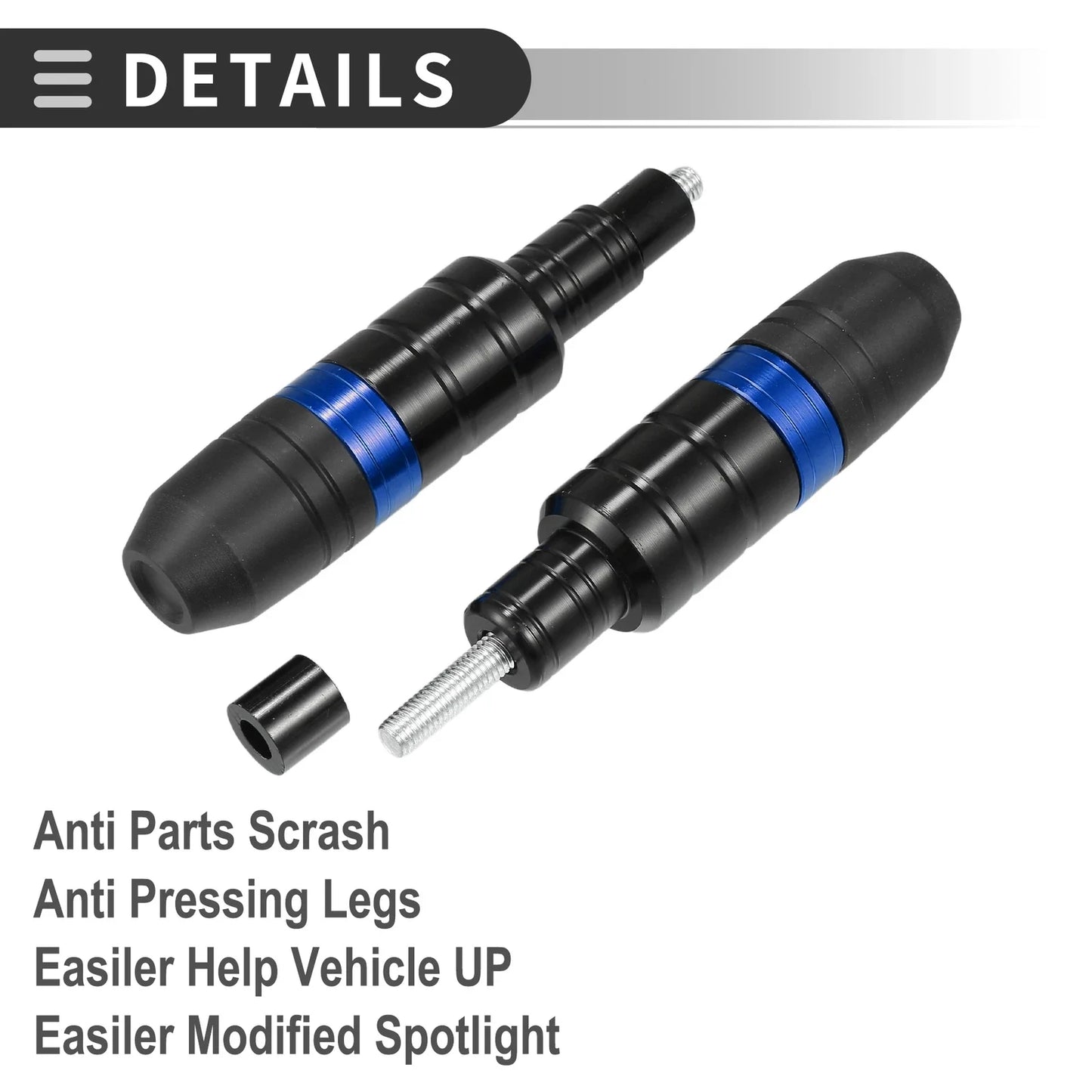 Motorcycle Frame Slider Exhaust Anti-Crash Protector for Honda  2 x Blue