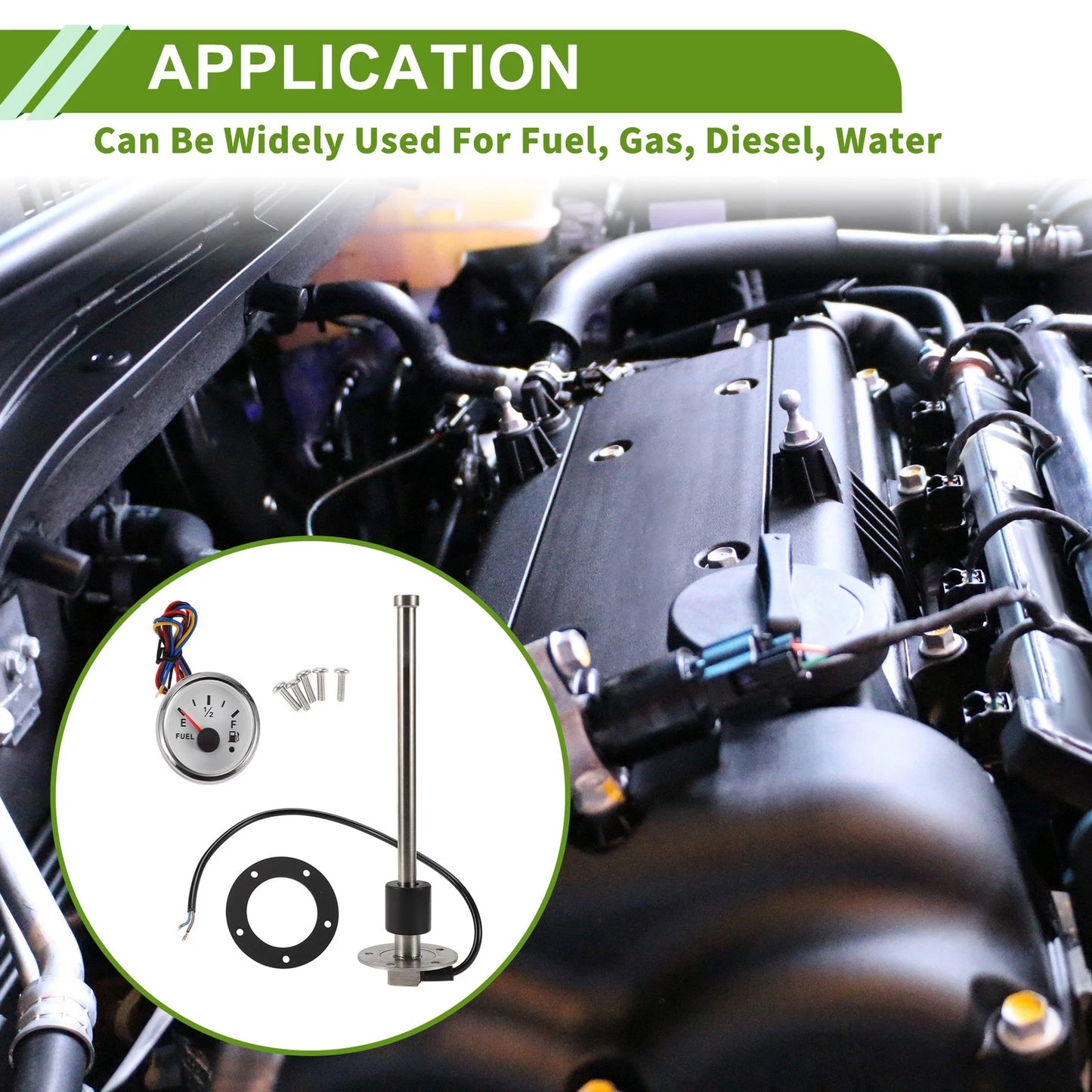 Fuel Sending Unit and Gauge Kit 240-33 Ohm for Boat Car Vehicle