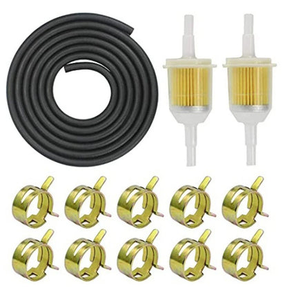 Small Engine Fuel Filter Kit for Motorcycle ATV Kart Pipes Clamps