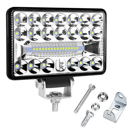 Rectangular LED Headlights for 12V–24V Vehicles