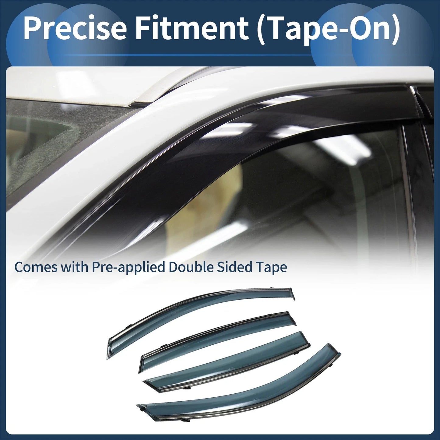 Window Deflectors for Honda Accord 2018-2022 Side Window Vent Visors Black 1 Set