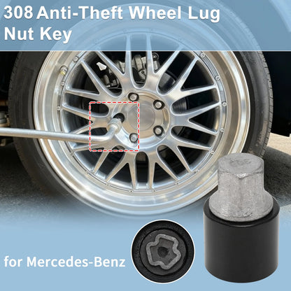 Wheel Lock Lug Nut for Mercedes-Benz (Locking Nut Key Socket Removal Tool)