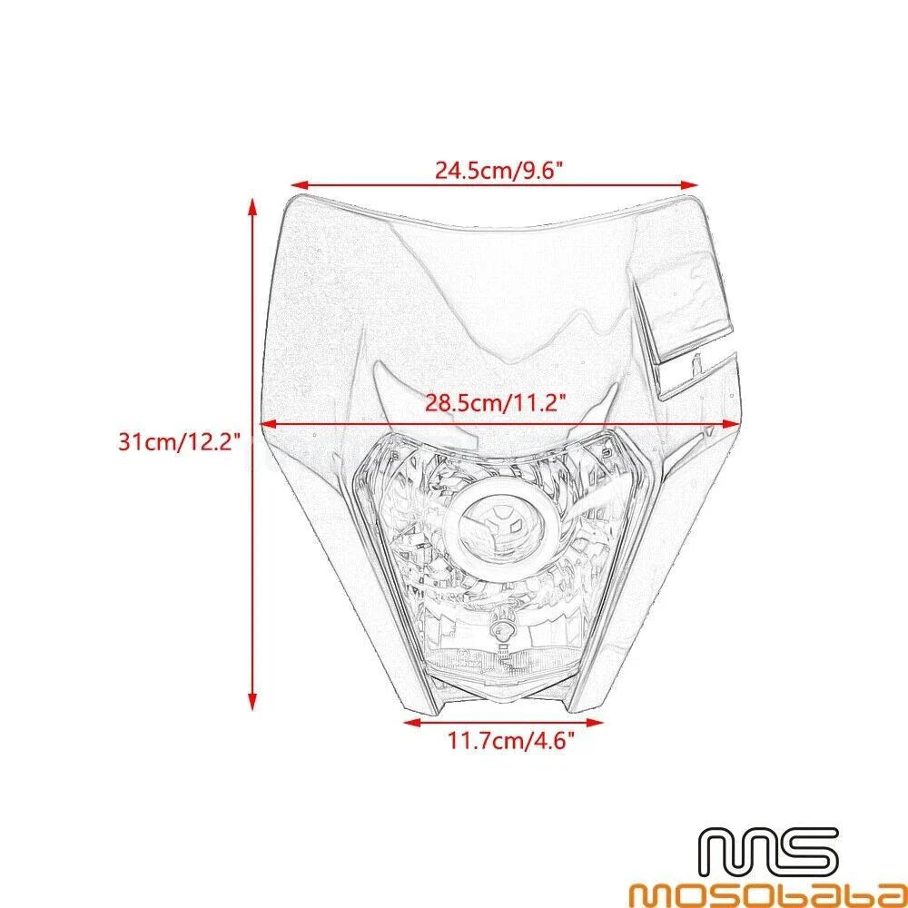 Dirt Bike Front LED Headlight Fairing for Honda CR125, Yamaha WR250