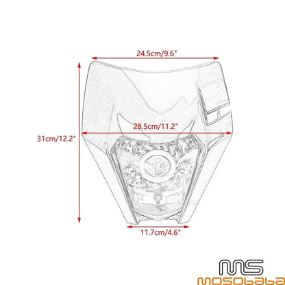 Dirt Bike Front LED Headlight Fairing for Honda CR125, Yamaha WR250