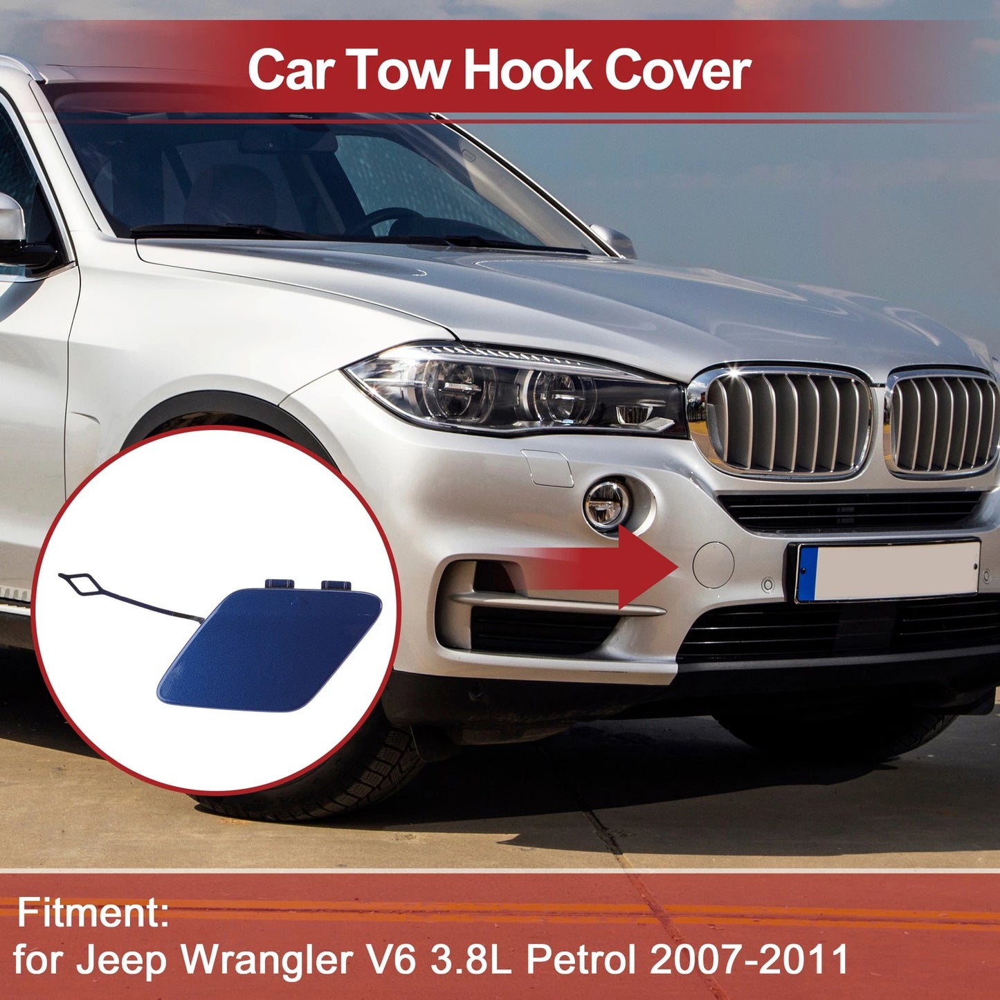 Rear Tow Hook Cover Cap for BMW 428i (2014–2016) No. 51127363264 Estoril Blue