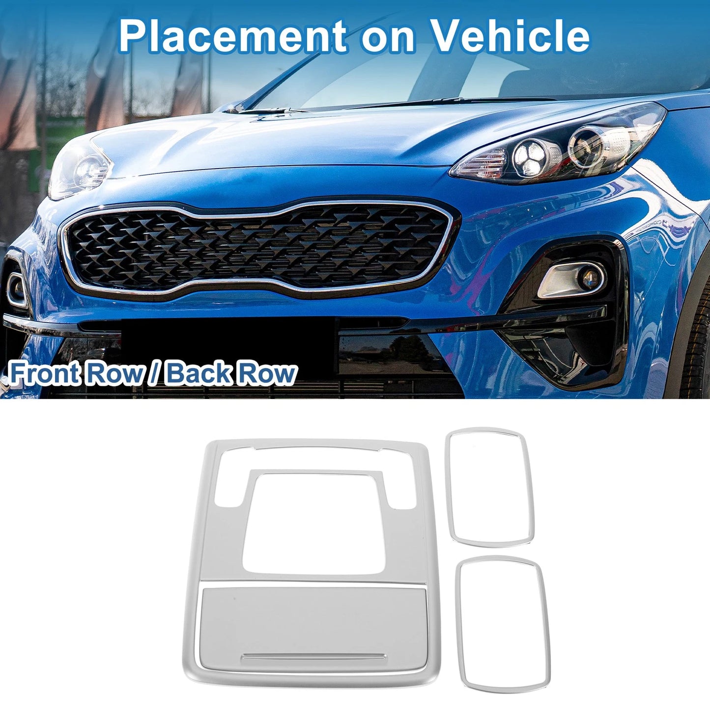 Front Row Rear Row Light Trim Bezel for Honda Stepwgn (2023) Silver Tone