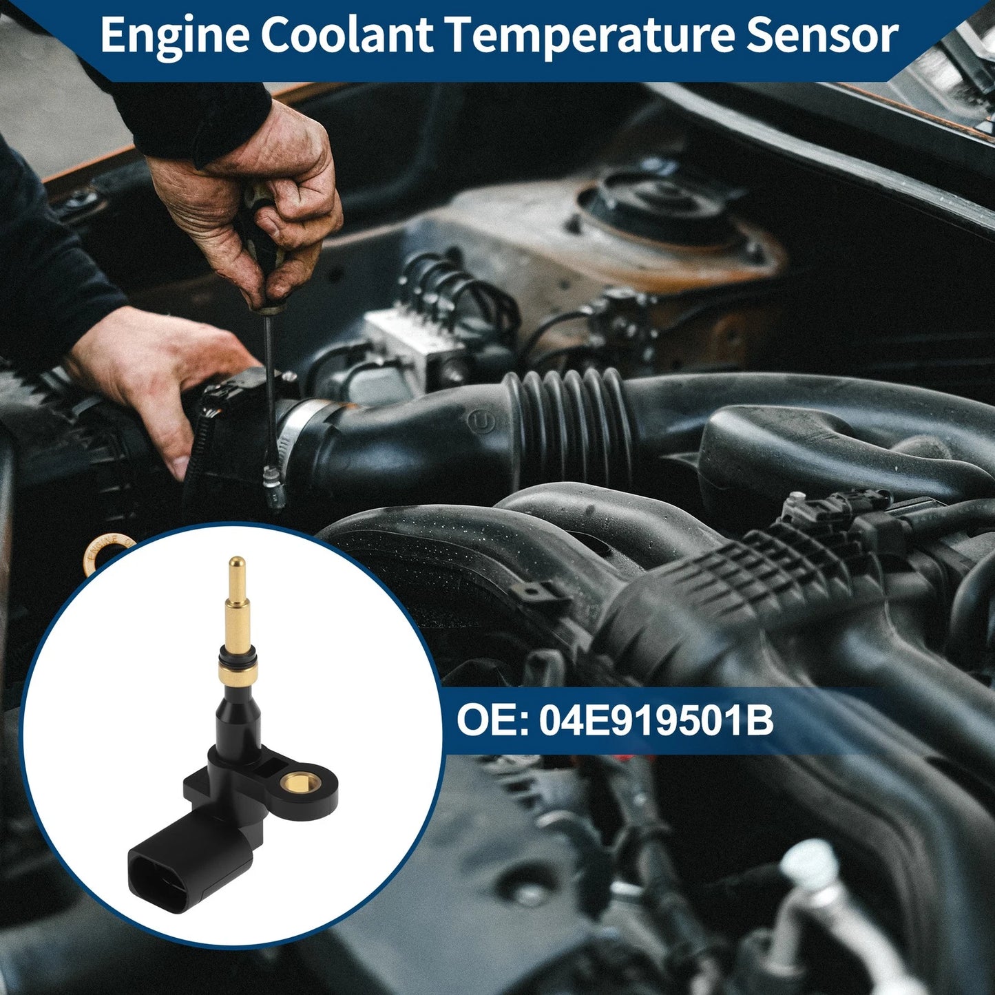 Engine Coolant Temperature Sensor 04E919501B for Volkswagen Beetle (2015)