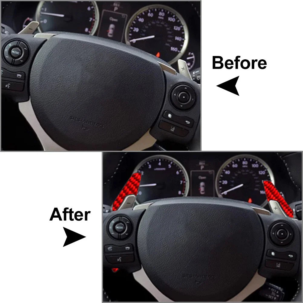 Red Steering Wheel Shift Paddle Extension for Lexus IS RC NX CT
