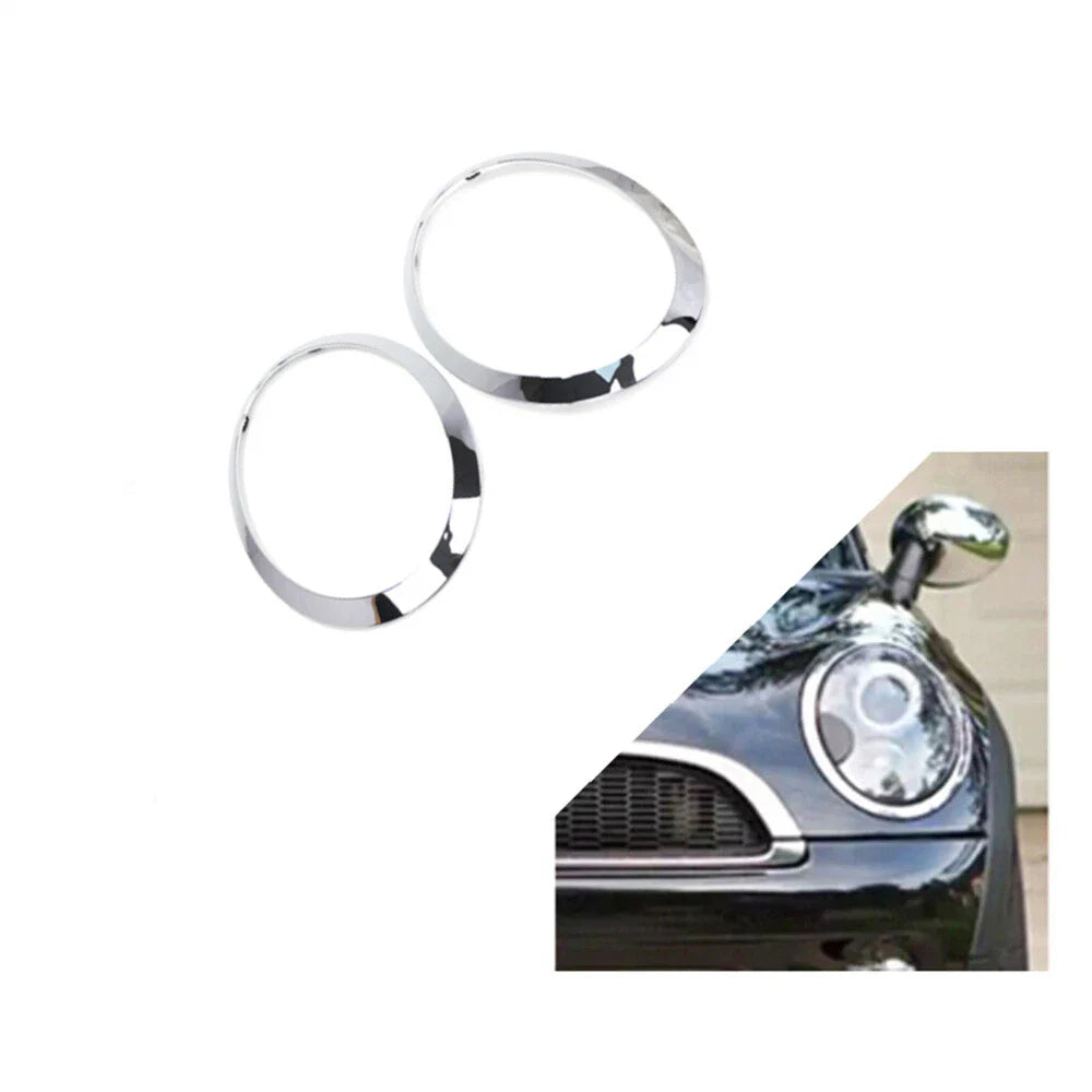 Chrome Headlight Ring Trim Bezel Cover for Mini Cooper (2002-2023)
