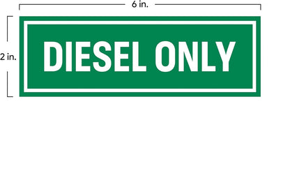 Set of 4 Diesel Only Vinyl Stickers for Trucks 2"x6"