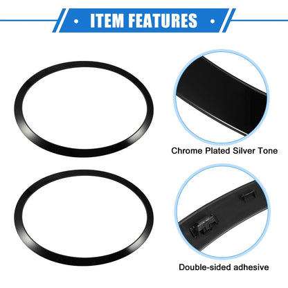Pair Front Side Headlight Trim Ring for BMW Mini F55 F56 F57 Black (2014-2021)