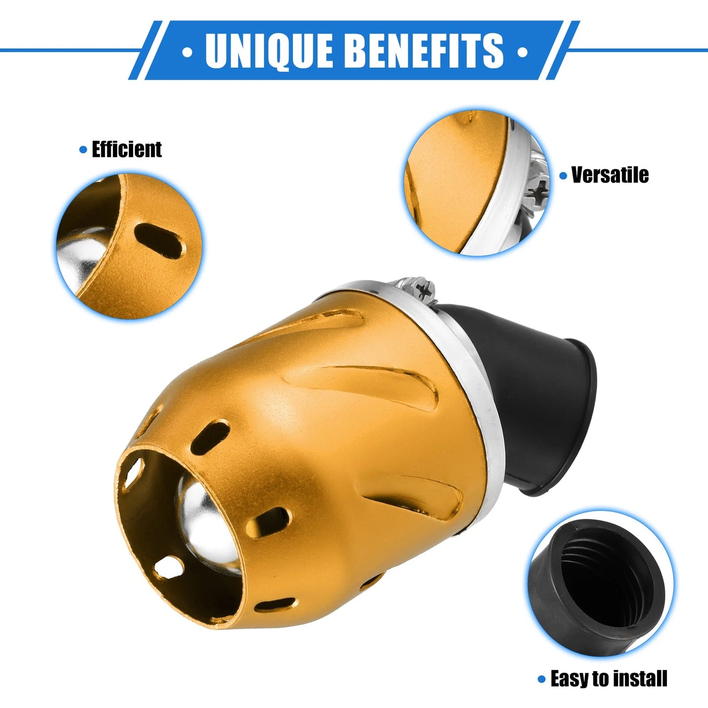 Air Filter for Universal Motorcycle ATV (35mm ID, 140x70mm, Aluminum Alloy)