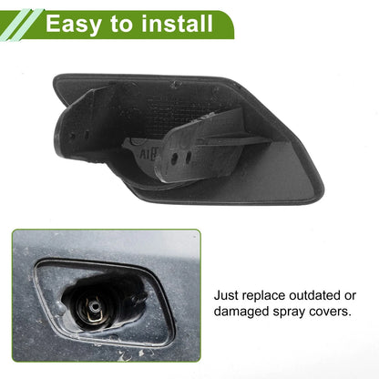 Front Left Washer Nozzle Cover Cap for BMW 320i Silver Tone (2013 - 2018)