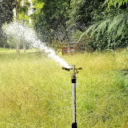360° Heavy-Duty Zinc Alloy Tripod Sprinkler for Lawn Care
