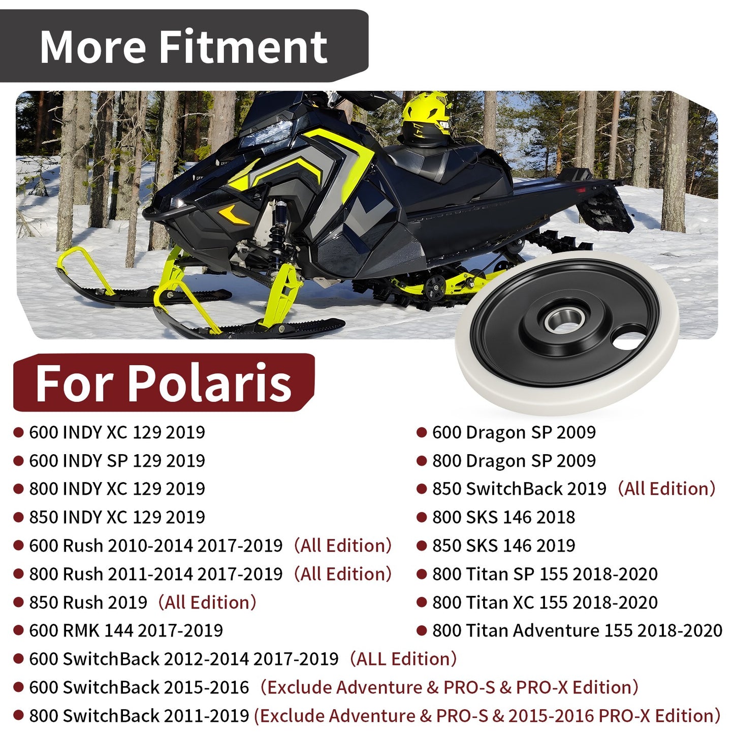 Wheel Assembly for Polaris Snowmobile 600 800 850 (2010–2023)
