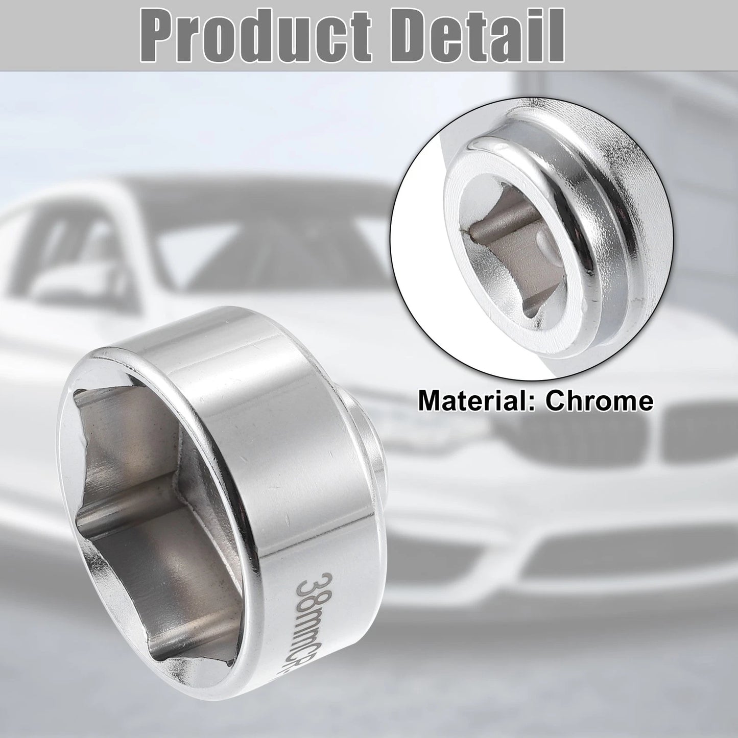 38mm Oil Filter Socket Wrench Tool for Universal Vehicles