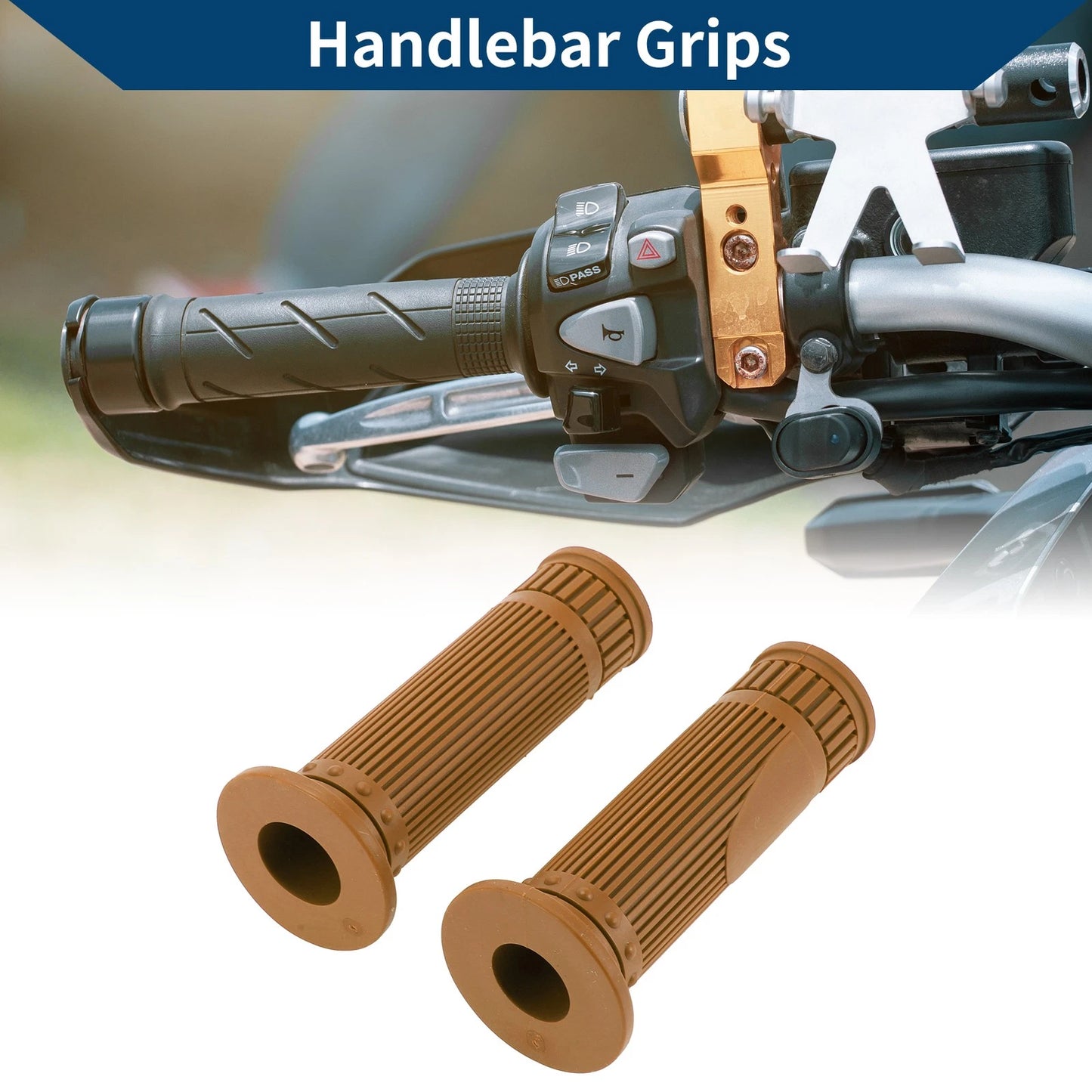 7/8" Rubber Motorcycle Hand Grips for Various Models