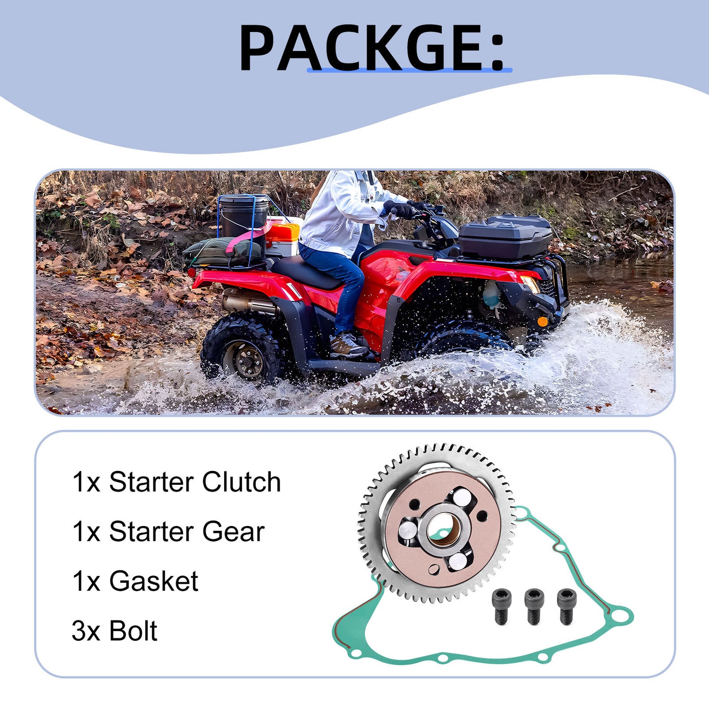 One Way Bearing Starter Clutch Gear Kit for Yamaha Timberwolf 250 (1992–2000)