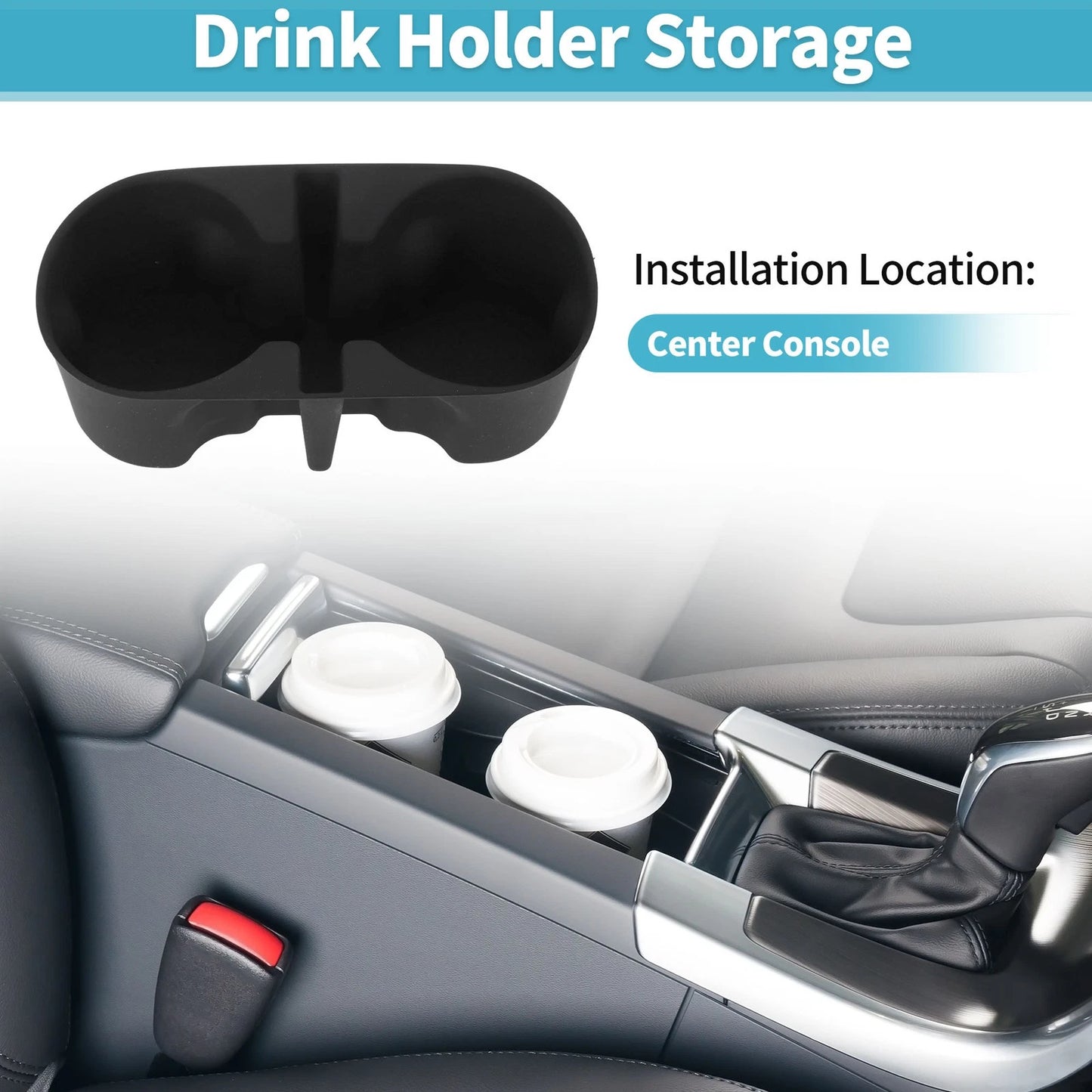 Center Console Cup Holder Organizer for Chevy Colorado (2023–2026) ABS Black