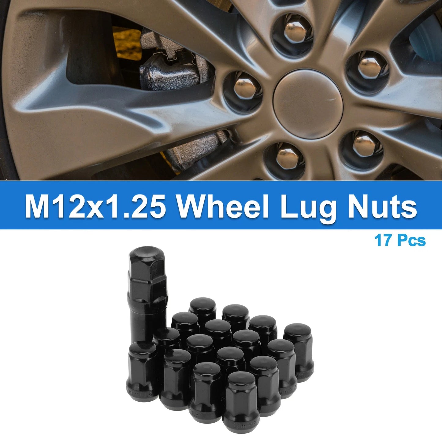 17 Pcs M12x1.25 Wheel Lug Nuts for Polaris RZR 4 XP 900 (1985–2023)
