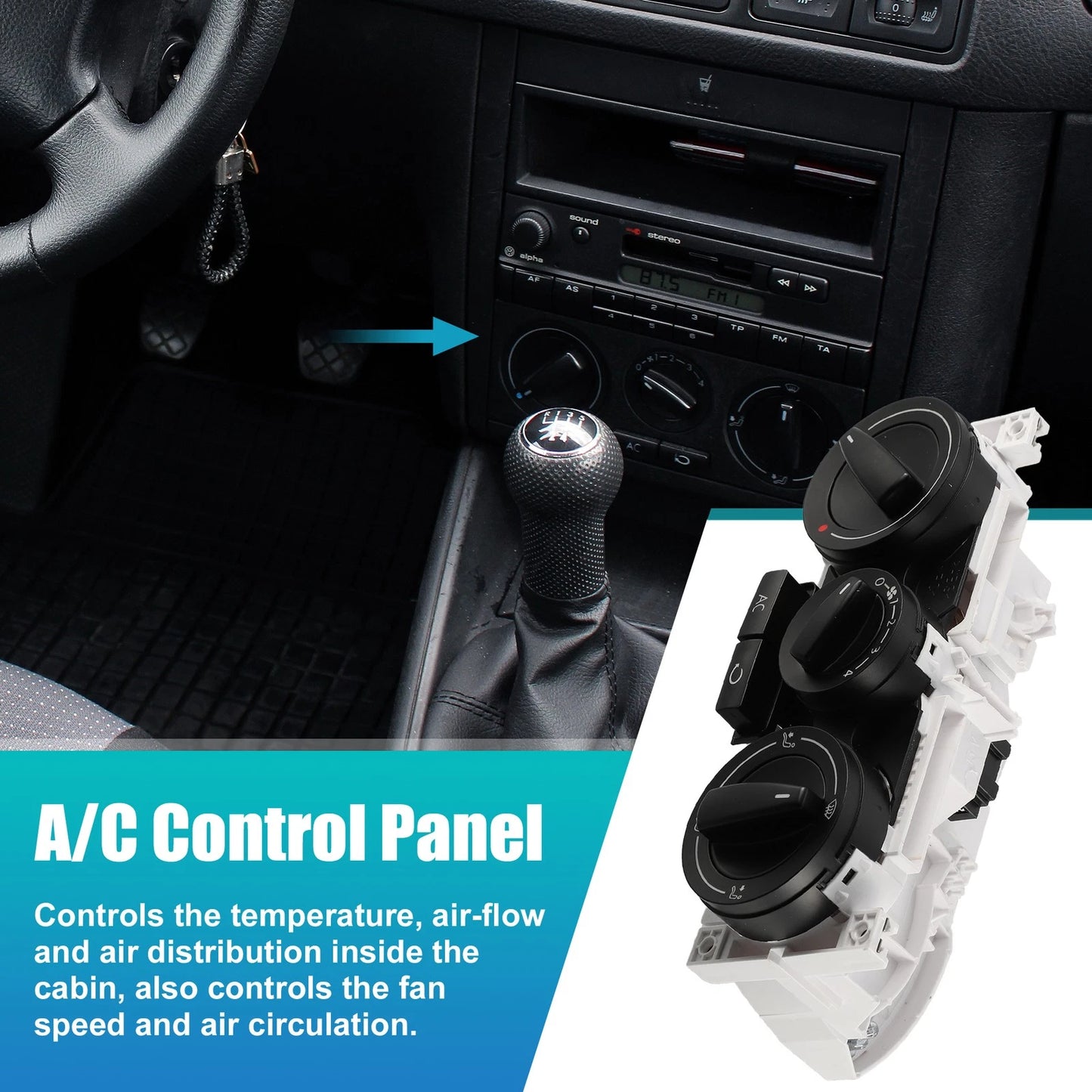 AC Control Panel No. 1J0820045F for VW Golf Jetta GTI (2006–2010)