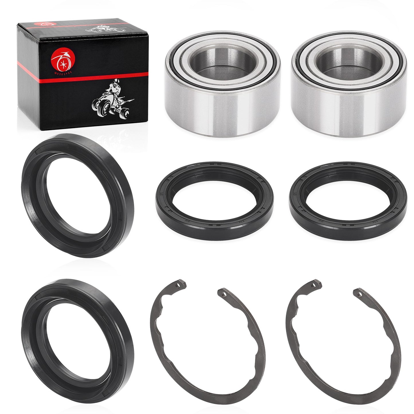 2Pcs Front Wheel Bearing & Seal Kit for Kawasaki Bayou Prairie (1990–2004)