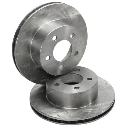 Front Drilled + Slotted Disc Rotor Brake Pads Set for Cherokee XJ (1994-1998)