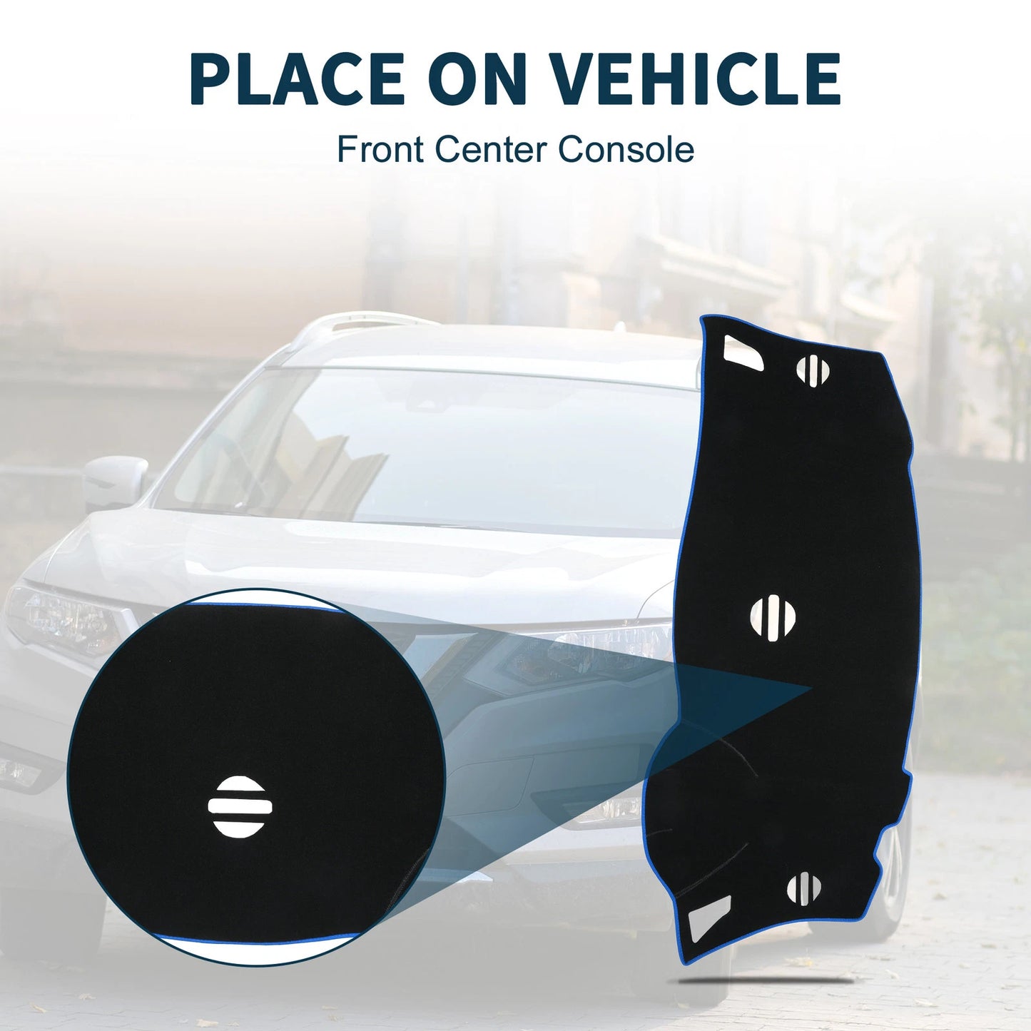 Dashboard Dash Cover Mat for Nissan Elgrand E52 (2010–2024) Black Blue Set