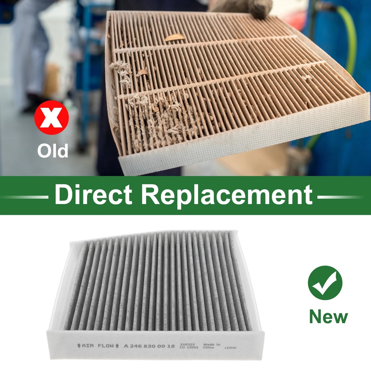 Cabin Air Filter for Mercedes-Benz A-Class (W176) A 160 (2015–2018)