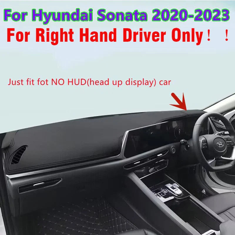 RHD Leather Dash Cover Protector Mat Pad for Hyundai Sonata (2020–2023)