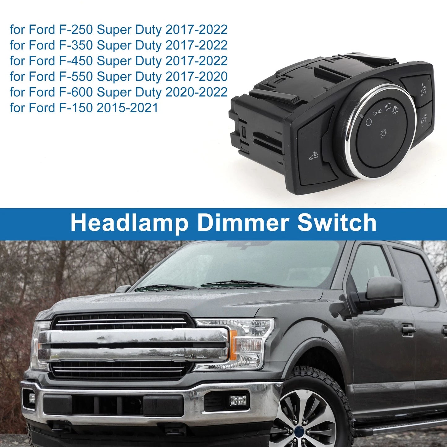 Headlight Switch for Ford F-150 (2015–2021) FL3Z11654CA FL3Z11654CB HLS1742 SW-7422