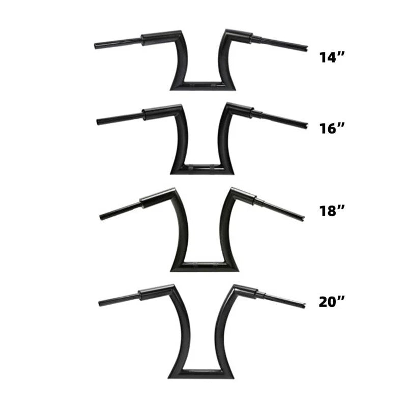Rise 14" 16" 18" 20" Hanger Handlebar for Harley Sportster Black