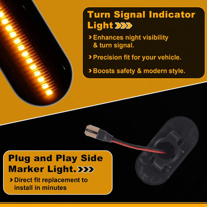 Side Marker Fender Light for Nissan Interstar Bus (2003–2010) Smoked Lens 1 Pair