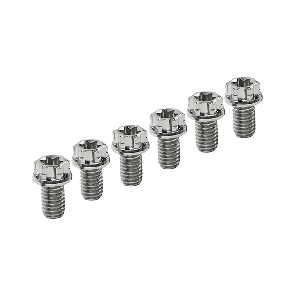 6pcs M8x15mm Titanium Torx Head Flange Bolts for Motorcycle Bike