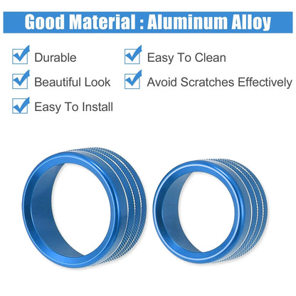 5 x Blue AC Radio Switch Knob Covers for Dodge Ram 1500 (2018-2020)