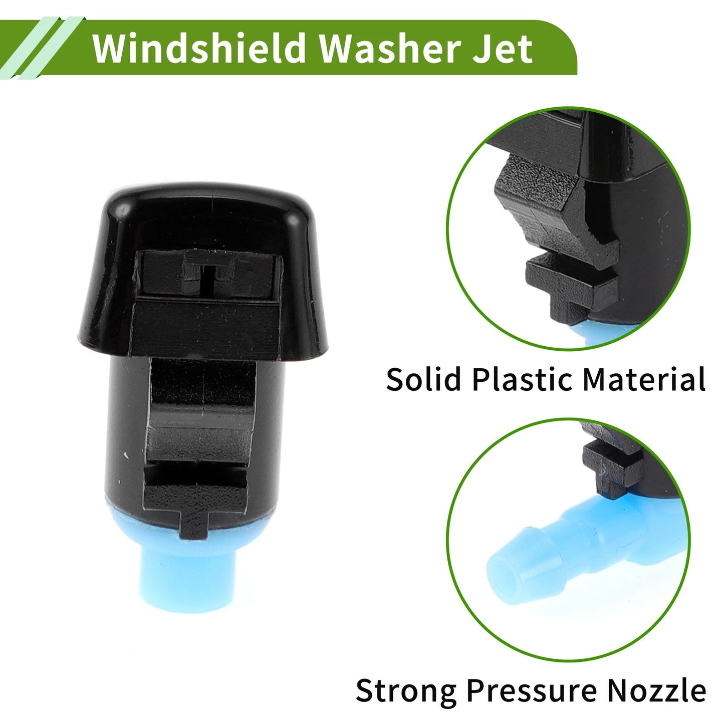 Set of 1 Windshield Washer Nozzle w/ Hose Connector for Jeep (No. 55372143AB/15247800)