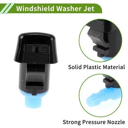 Set of 1 Windshield Washer Nozzle w/ Hose Connector for Jeep (No. 55372143AB/15247800)