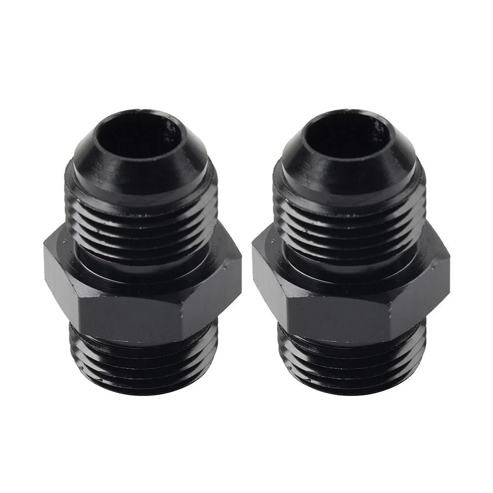 Black Aluminum AN10 Flare to 6AN ORB Male Fitting Adapter w/ O-Rings