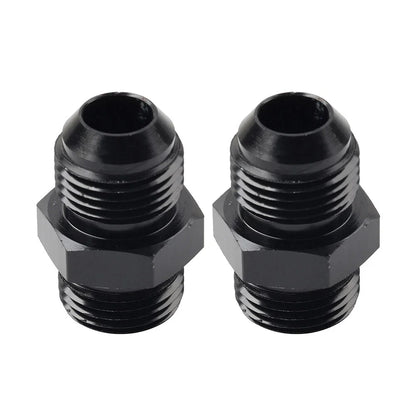 Black Aluminum AN10 Flare to 6AN ORB Male Fitting Adapter w/ O-Rings