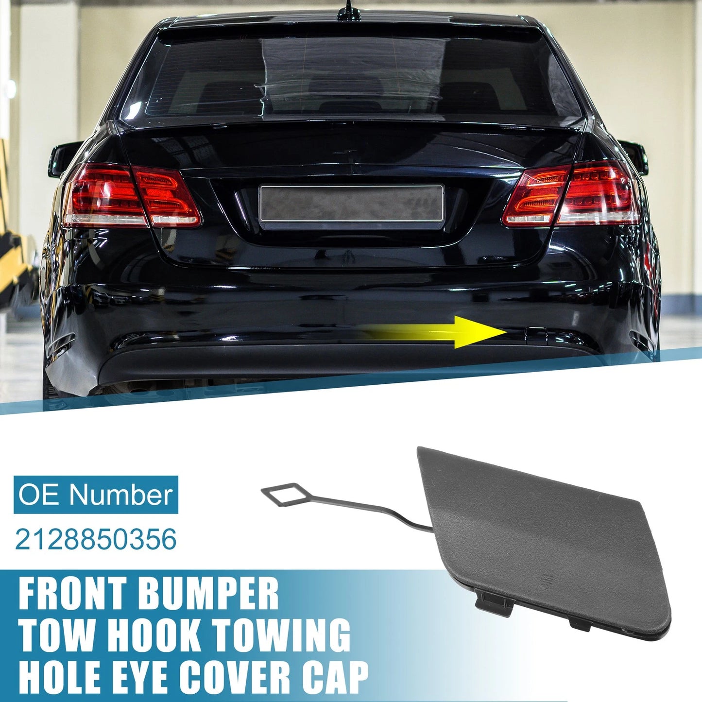 Tow Hook Cover for Mercedes-Benz E200 (2014–2016) 2128850356 Black