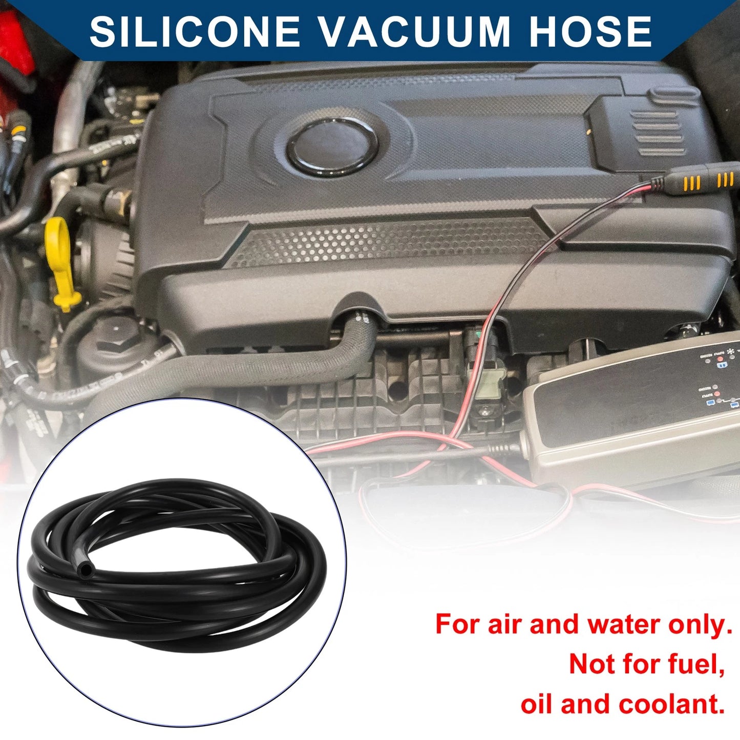 15FT 1/2" Silicone Vacuum Tubing Hose for Air and Water (12mm ID, 3.5mm Thickness)