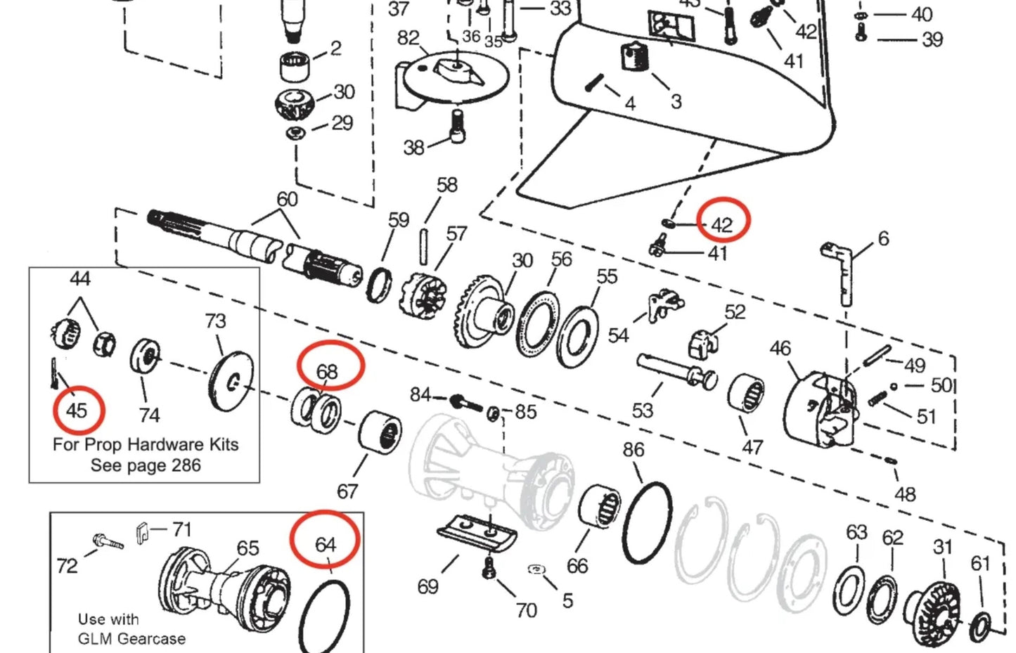 Lower Unit Oil Seal Set for OMC Cobra (V6 & V8)