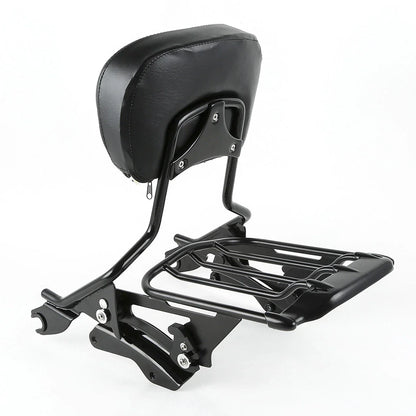 Black Sissy Bar Backrest Luggage Rack for Harley Touring (2014-2025)