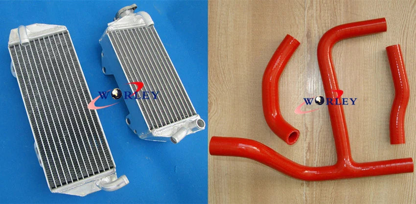 Aluminum Radiator + Red Y Hose for Suzuki RMZ250 (2010-2012)